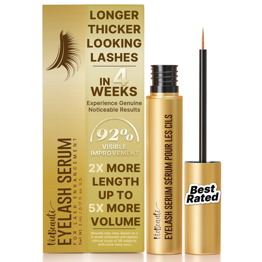 VieBeauti Eyelash Growth Serum 5mL - Advanced Vegan Formula for Longer, Fuller Lashes | Gentle for Sensitive Eyes