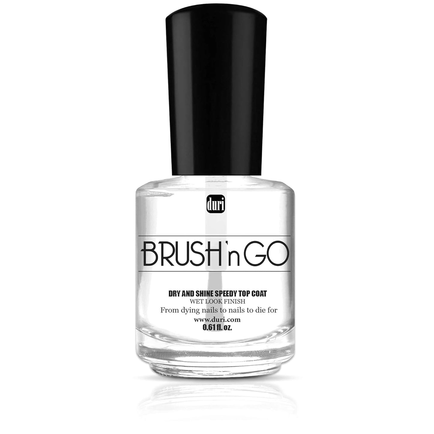 Duri Brush'n Go Dry and Shine Top Coat - Fast-Drying Nail Polish, 0.45 fl. oz. (Single Pack)