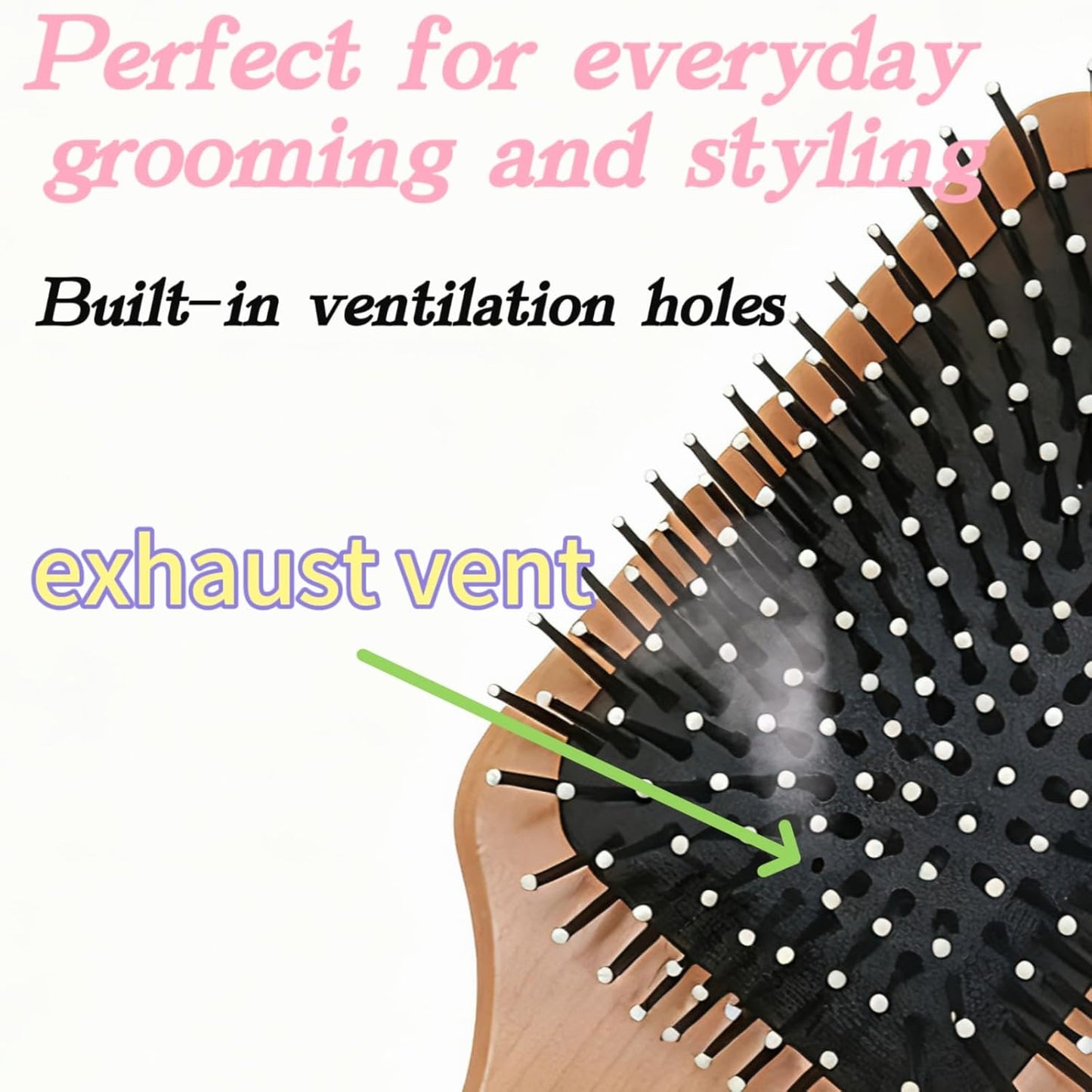 Skiennix Hair Brush - Detangling Paddle Brush for Thick & Curly Hair | Wet & Dry Styling