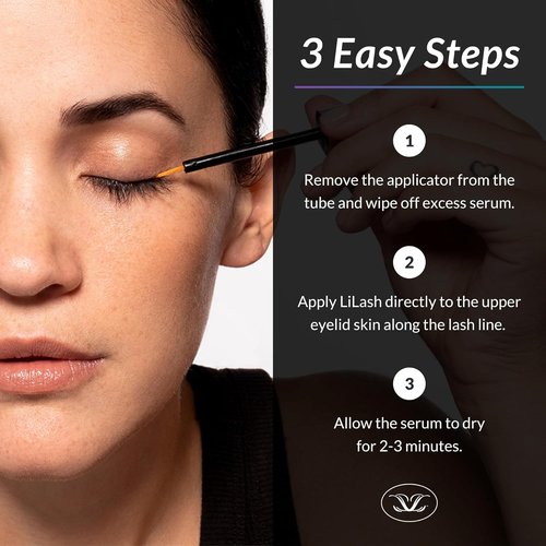 LiLash Eyelash Serum - Purified Formula for Longer, Fuller Lashes | Safe for Contacts & Sensitive Eyes - Vegan (2mL, 90-Day Supply)