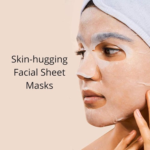 Rael Collagen Face Masks - Nourishing Bamboo Sheet Masks with Fruit Extracts | 5 Sheets for All Skin Types