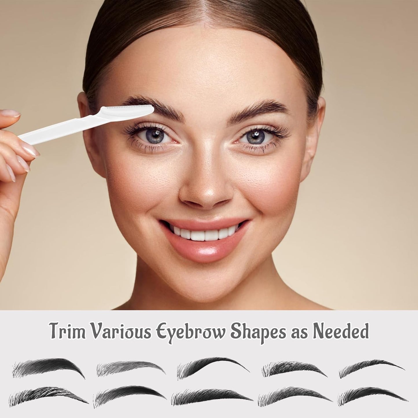 Skiennix Eyebrow Razor Set - 6 Pcs Multipurpose Facial Hair Removal Tools for Men & Women | White
