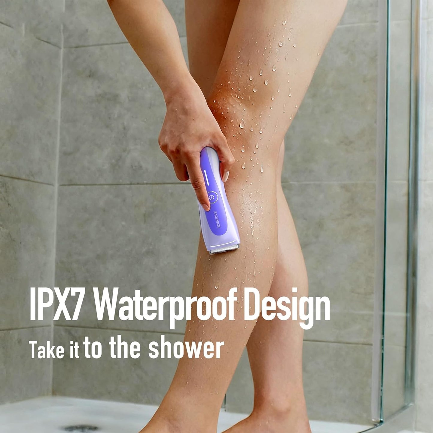 Skiennix Bikini Trimmer for Women - Electric Shaver with LED Light, IPX7 Waterproof, USB-C Rechargeable | Ceramic Blade, Violet Haze