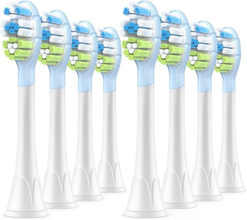 DailyWhite 8 Pack Replacement Brush Heads - Superior Clean for Philips Sonicare Electric Toothbrush, White