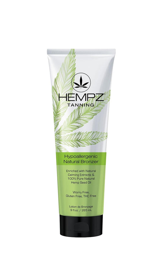 **HEMPZ Natural Bronzer - Hypoallergenic Herbal Self Tanning Lotion for Tanning Beds | 9 Fl Oz**