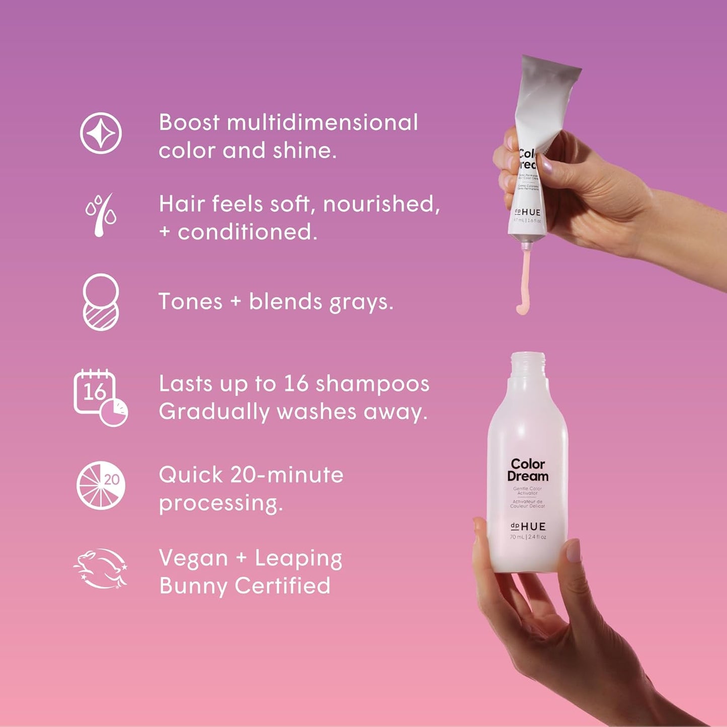dpHUE Color Dream Medium Brown Hair Color - Ammonia-Free Demi-Permanent Formula - Lasts 16 Washes | Boosts Shine & Safe Ingredients