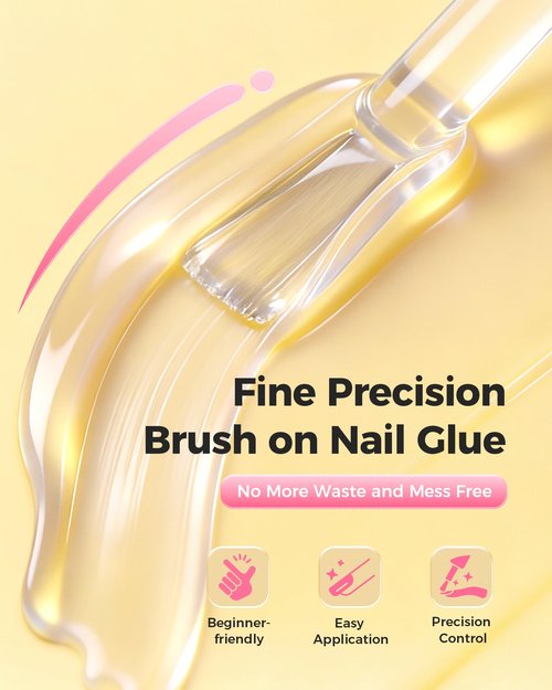 Super Strong Brush On Nail Glue,【Advanced Resin Formula with Deep Micro-Anchoring】 10ml Long Lasting Nail Bond Glue Gel for Press On Nails, Nail Tips & Acrylic Fake Nails, Mess Free & Fast Drying