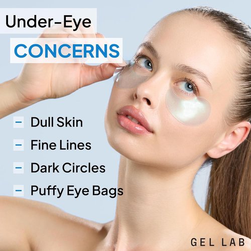 Gel Lab REGLOW Hyaluronic Acid & Caffeine Eye Patches - Hydrating Treatment for Puffy Eyes & Dark Circles | 60 Patches