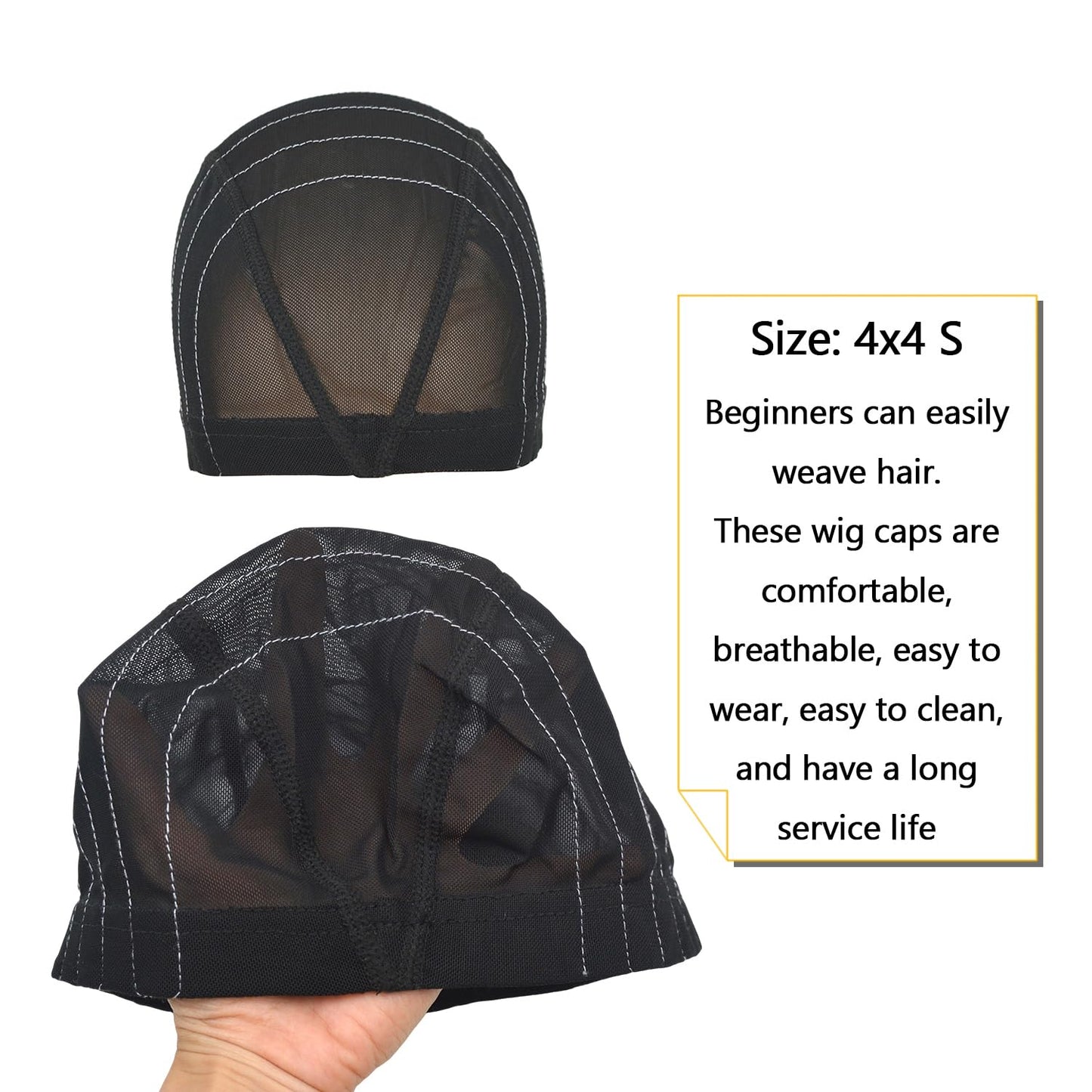 Mesh Dome Caps Wig Cap with Guideline Map for Wig Making Stretchable Wig Caps for Beginners Making Wigs (13x4 M)