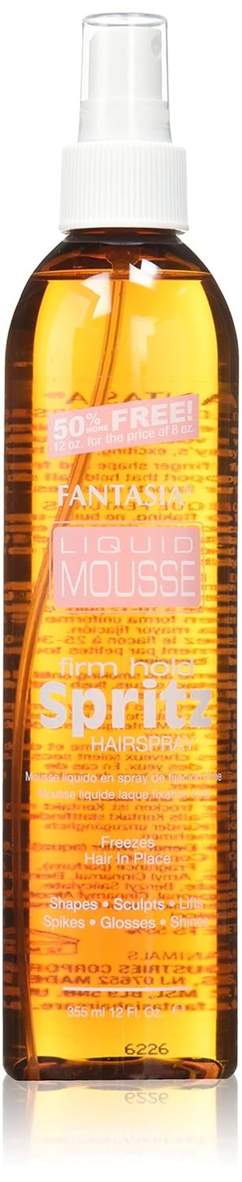 Fantasia Liquid Mousse Spritz Spray - Firm Hold for All-Day Style | 10 Fl Oz