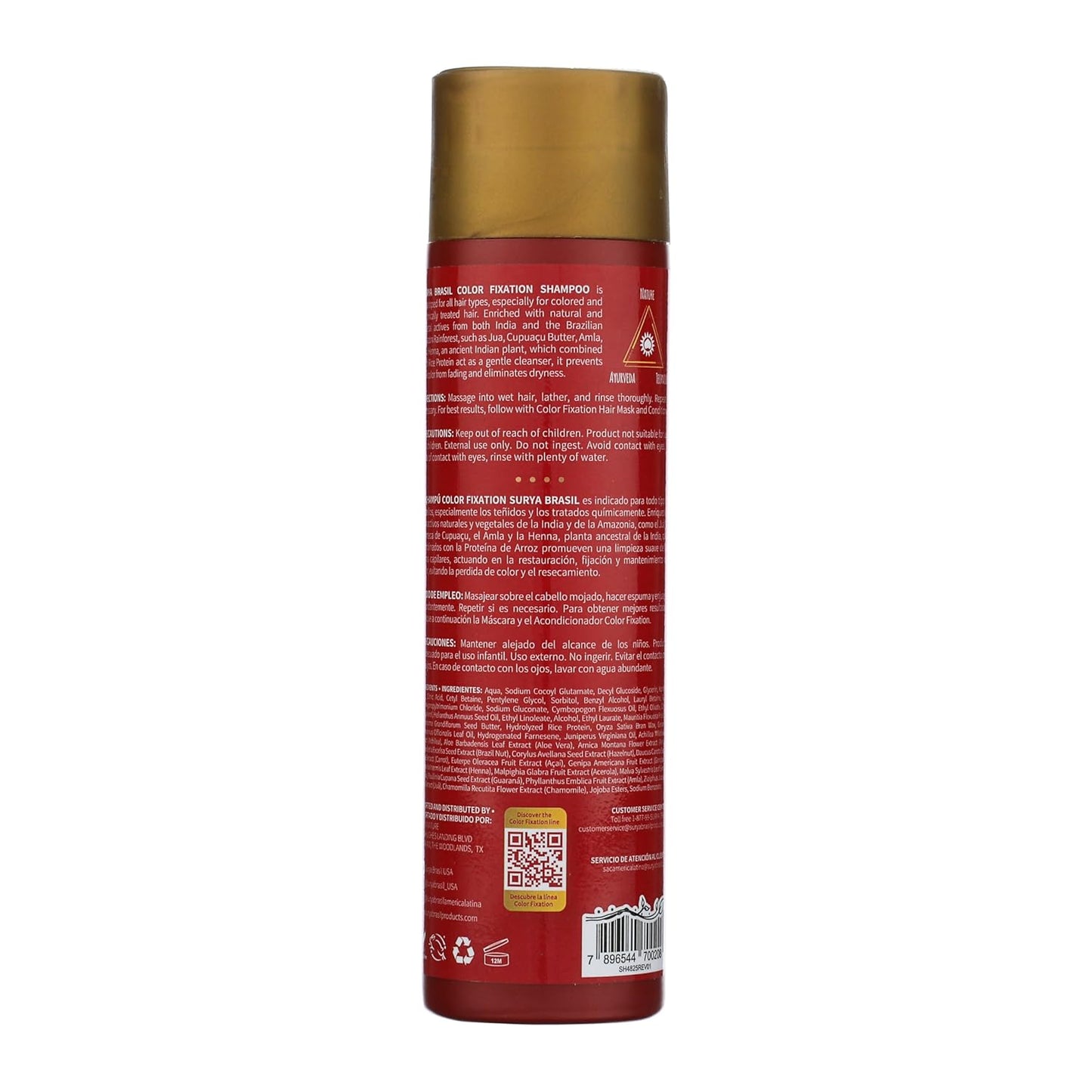 Surya Brasil Color Fixation Shampoo - Gentle Cleansing & Color Protection with 99% Natural Ingredients | 8.45 oz