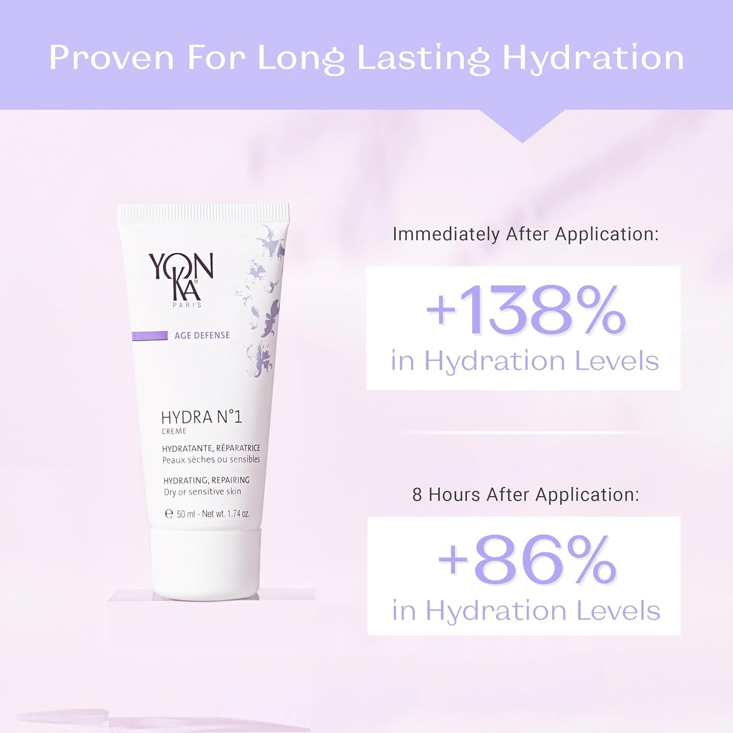 Yonka Daily Reparative Moisturizer - Rich Anti-Aging Hydra No. 1 Creme with Hyaluronic Acid & Vitamins A, C, E for Dry Skin