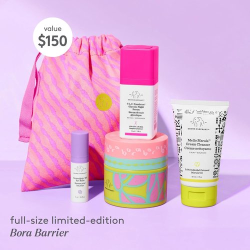Drunk Elephant Opening Night Kit - Bora Barrier Cream, Mello Marula Cleanser & More | 4 Essential Products