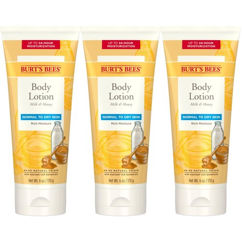 Burt's Bees Body Lotion - Nourishing Milk & Honey Formula for Normal to Dry Skin | 6 Oz