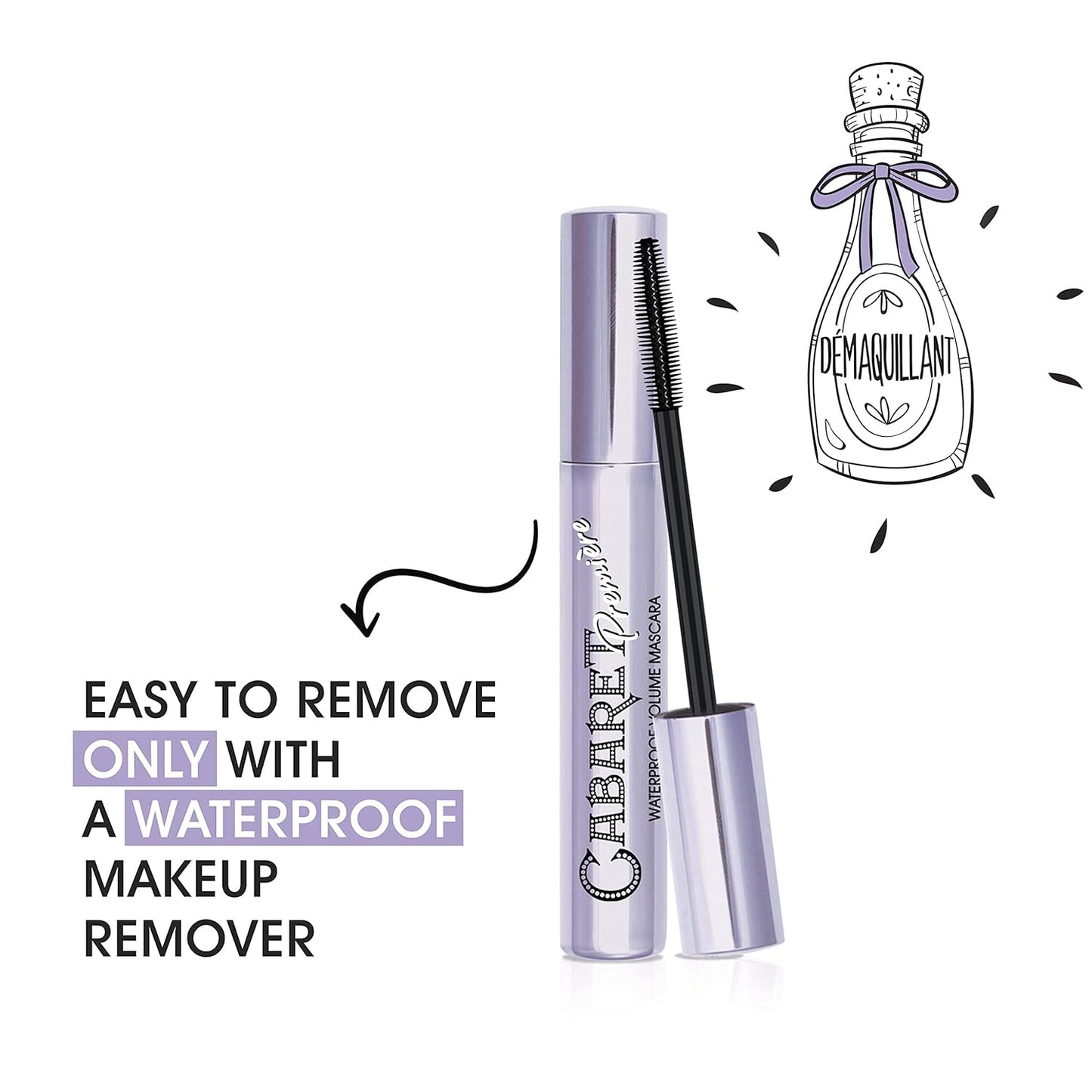 Vivienne Sabó Cabaret Premiere Black Mascara - Waterproof, Volume & Length, 0.3 Fl Oz | Cruelty-Free
