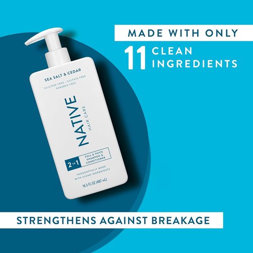 Native Sea Salt & Cedar 2-in-1 Shampoo & Conditioner Set | Nourishing Formula, 16.5 fl oz