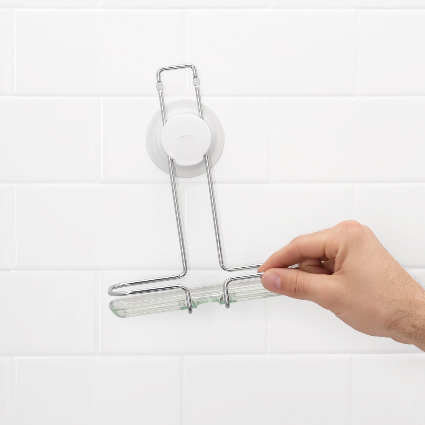 OXO Good Grips Fogless Shower Mirror, Chrome, 6.8" Length x 2.5" Width x 10" Height