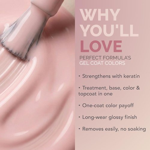 Perfect Formula Gel Coat Color Duo - Fresh Pink & Dazzle | Nail Strengthener & Keratin Repair Treatment, 2 Piece Set, 0.27 oz
