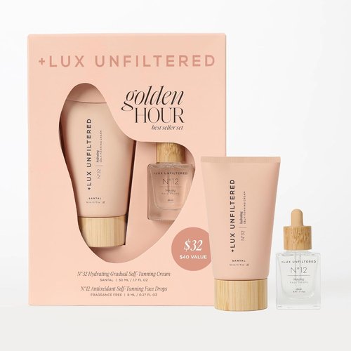 Lux Unfiltered Mini Golden Hour Set - Gradual Self Tanner N°32 & Face Tanning Drops N°12 | Vegan & Cruelty-Free Trial Size
