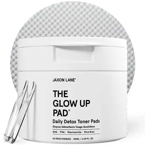 **THE GLOW UP Rice Toner Pads - Daily Exfoliating Face Pads with Centella, AHA, PHA & Niacinamide for Brightening**