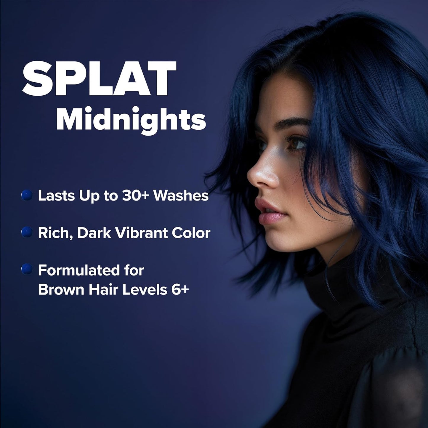 Splat Midnight Indigo Hair Color Dye - Vegan & Cruelty-Free, 6 Fl Oz | Bold Semi-Permanent Color