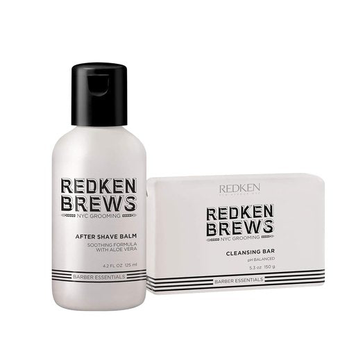 Redken Brews Men's Cleanse Bar & After Shave Balm Bundle | Refreshing Grooming Essentials