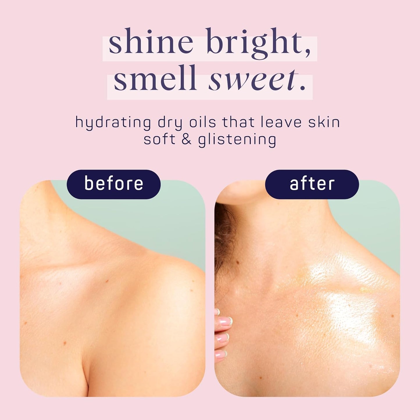 SpaLife Beauty Radiate & Glow Shimmer Oil Bundle - Hydrating Dry Oil Duo with Mango & Peony Scents