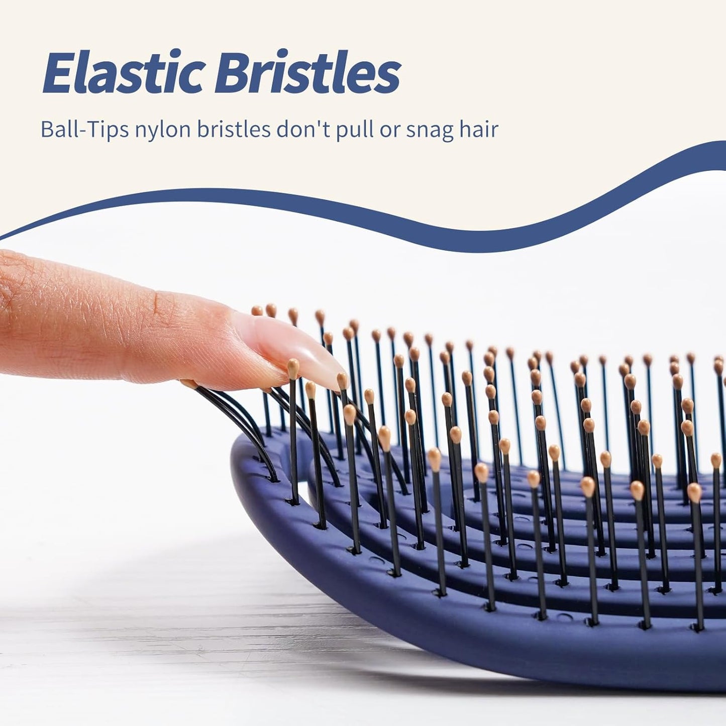 SHINLEA Speed Dry Detangler Brush - Metal-Infused Gold Handle & Curved Design for Wet Hair