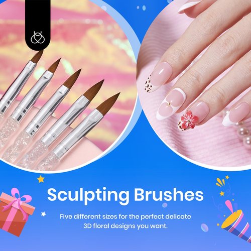 Beetles White Gel Nail Polish,15ml Fall Soak Off UV Gel Polish & 31pcs Nail Art Brushes with Palette Holder All in One for Starter Manicure Design Set
