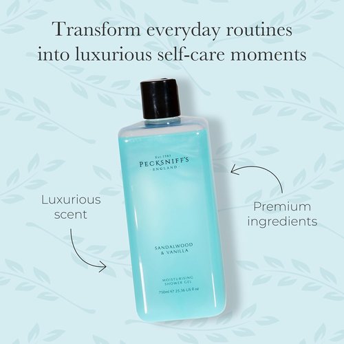 Pecksniff's Moisturizing Shower Gel - Sandalwood & Vanilla | 750ml / 25.36 Fl Oz