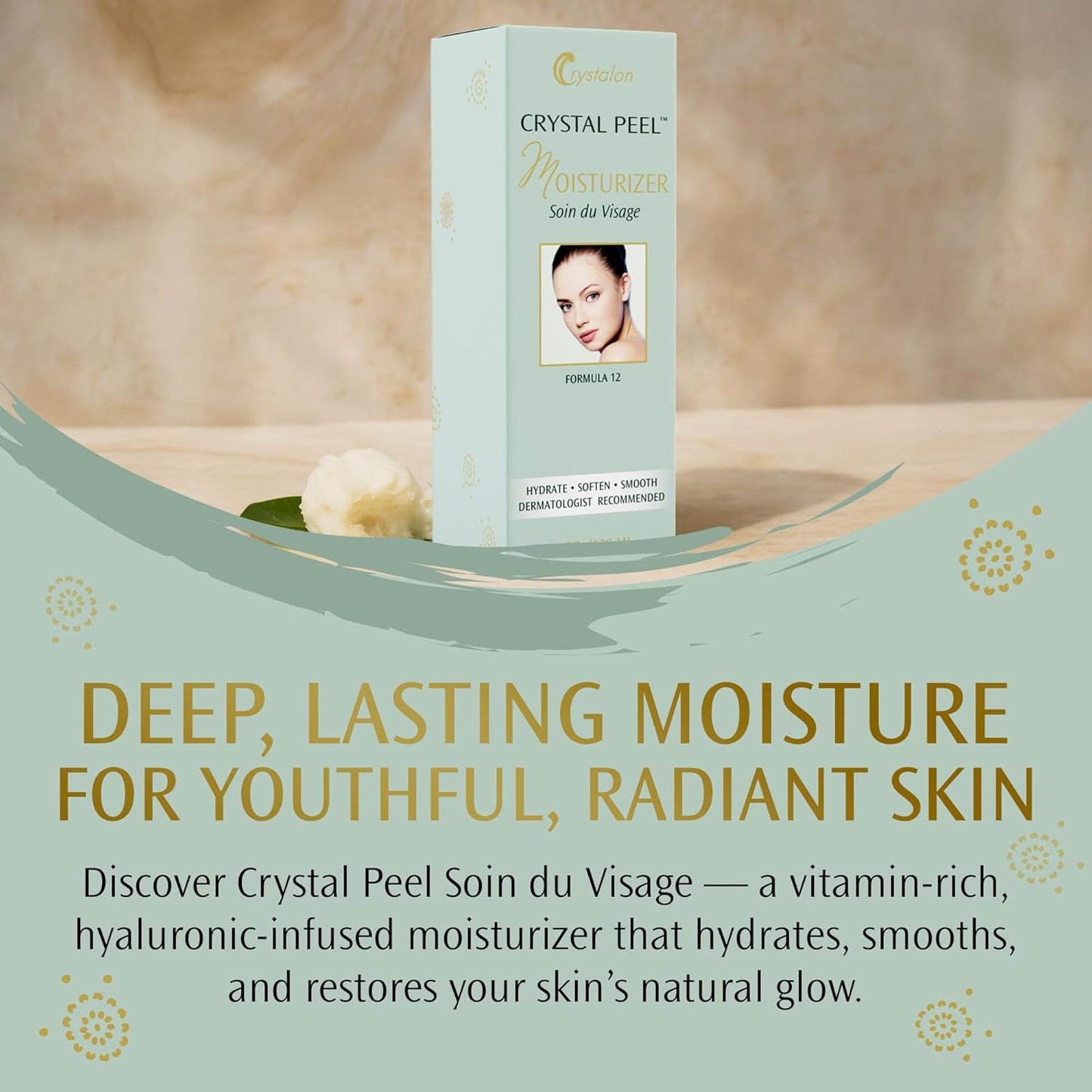 Soin Du Visage Crystal Peel Hyaluronic Acid Moisturizer - Hydrating Daily Cream for Dry Skin