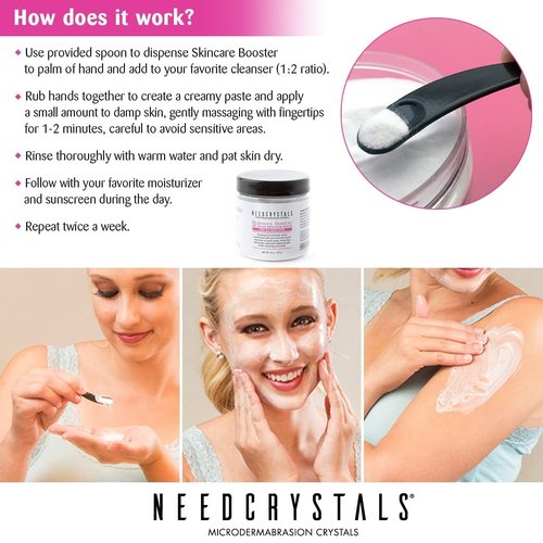 NeedCrystals Microdermabrasion Crystals - Natural Facial Scrub for Dull Skin | 4 oz Exfoliator for Scars & Wrinkles