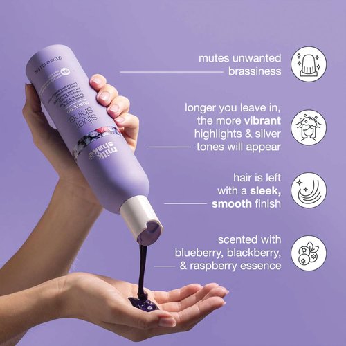 milk_shake Silver Shine Purple Shampoo 10.1 Fl Oz | Conditioner 8.4 Fl Oz - Brighten Blonde Hair & Eliminate Brassiness