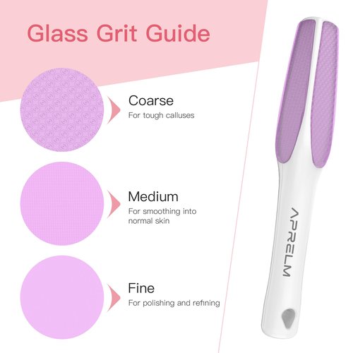 APRELM 3-Sided Nano Glass Foot File, 3-in-1 Coarse/Medium/Fine Foot Callus Remover, Professional Callus Remover for Feet Hard Skin Smooth Polishing (Pink)