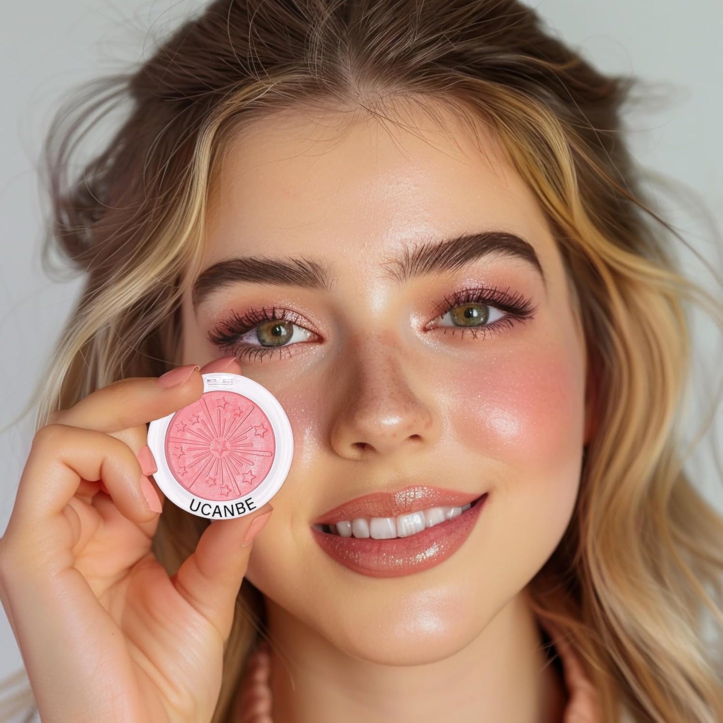 UCANBE Baked Blush Palette - Silky Blendable Powder for a Natural Coral Glow | Long-Lasting Finish