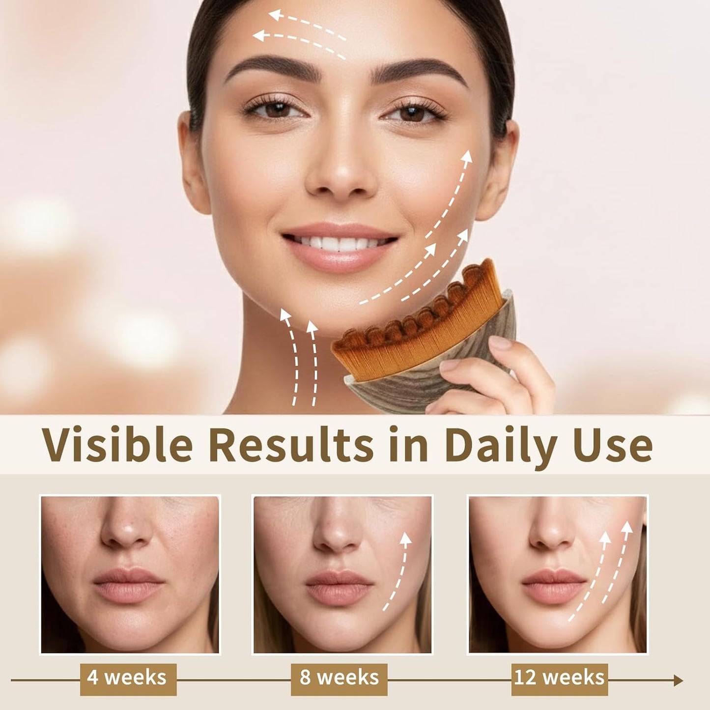 Skiennix Lymphatic Drainage Face Brush Set - Gentle Sculpting for Jawline & Cheeks | Ergonomic Design