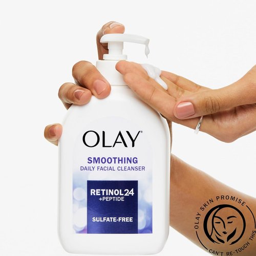 Olay Daily Facial Cleanser - Retinol, Peptides & Glycerin for Smooth, Hydrated Skin | 16 Oz