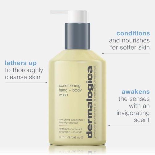 Dermalogica Conditioning Hand + Body Wash - 10 Fl Oz Shower Gel with Tea Tree & Eucalyptus Oil for Gentle Cleansing