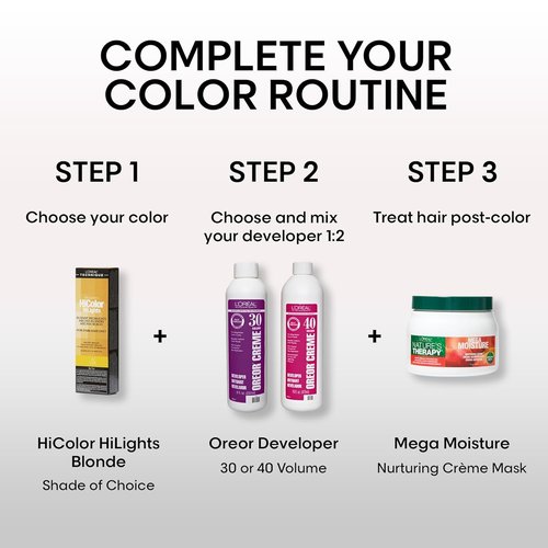 L'Oréal Technique HiColor Blonde Highlights - Intense No-Drip Permanent Hair Color for Dark Hair