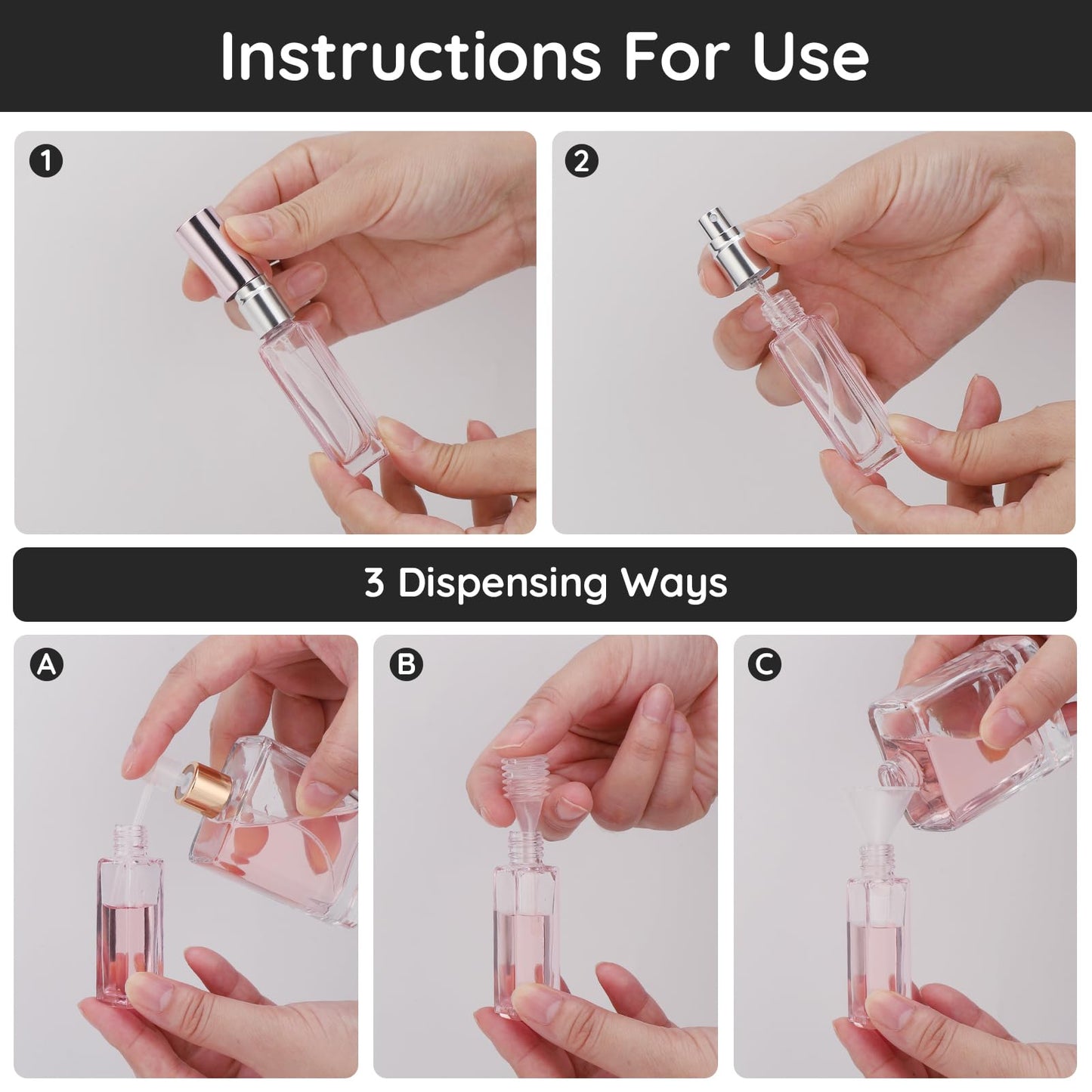 Segbeauty 10ML Refillable Perfume Bottle, 10 Packs Fine Mist Atomizer Sprayer for Perfume, Empty Glass Spray Bottle Mini Portable Travel Perfume Atomizer Toiletries Fragrance Scent Pump Dispenser