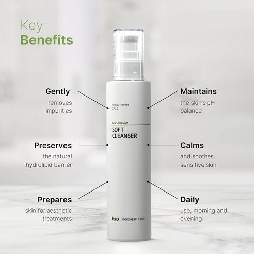 INNOAESTHETICS Soft Cleanser - Professional-Grade Purifying Gel for Sensitive Skin | pH Balanced Formula 2712