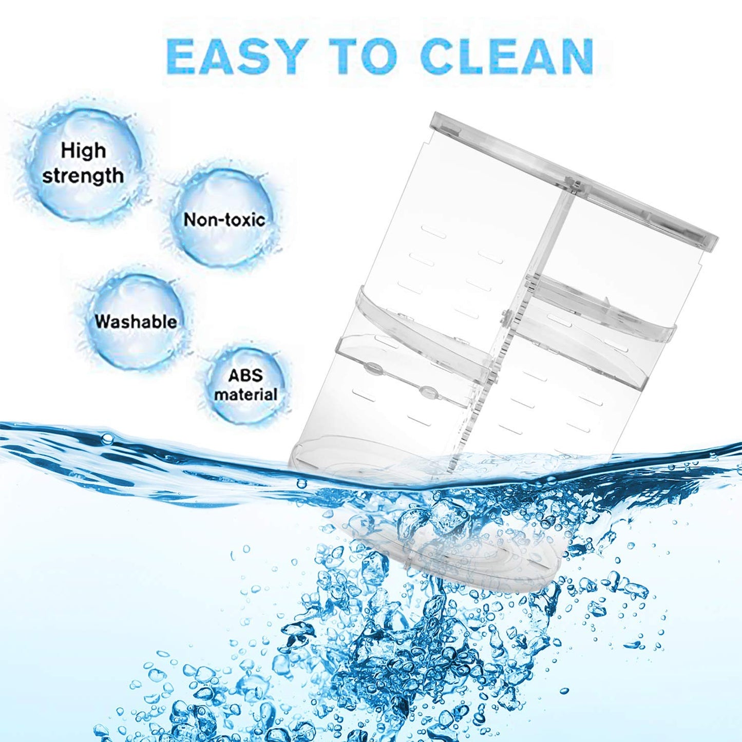 sanipoe Rotating Makeup Organizer, DIY 8 Adjustable Layers 360 Spinning Skincare Organizer, Lazy Susan Rack Cosmetic Carousel Storage Shelf with Brush Holder for Vanity Bathroom Countertop,Clear