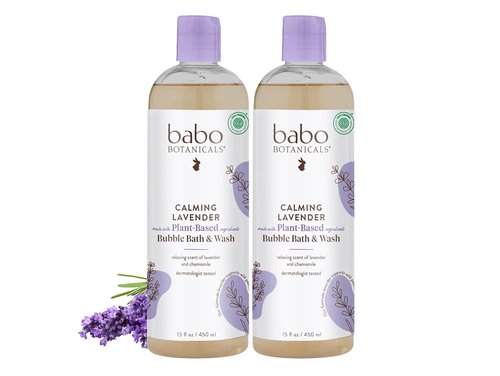BABO Botanicals Calming Lavender Bubble Bath & Wash - Relaxing Chamomile & Lavender - EWG Verified, Vegan