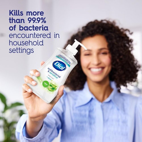 Dial Antibacterial Liquid Hand Soap - Aloe Scent, Gentle Formula, 11 Fl Oz (Pack of 12)