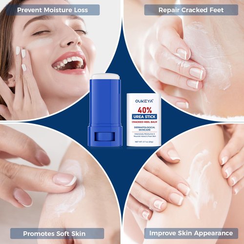 OUKEYA Urea Cream 40 Percent.Urea Cream Stick for Foot and Hand Cream Stick for Dry Cracked, Cracked Heel, Avoid Frostbite, 40 Percent Urea Lotion for Feet Maximum Strength, 2 PACK