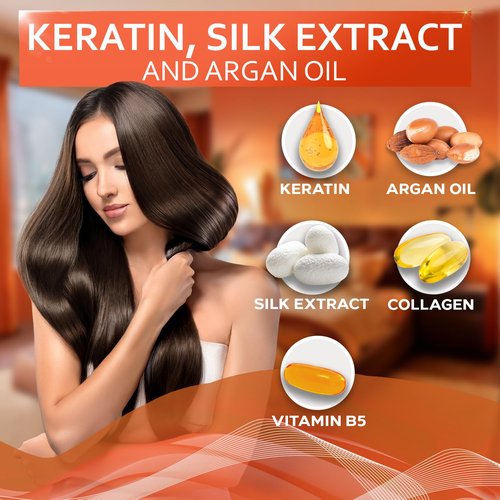 **Keratin Shampoo and Conditioner Set - Sulfate & Paraben Free - Salon Quality Treatment for All Hair Types**