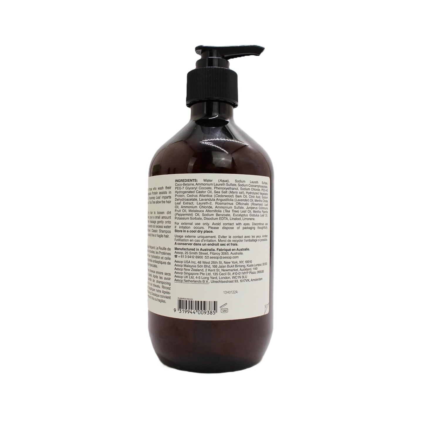 Aesop Classic Shampoo - Gentle Formula for Shiny, Soft Hair | Rosemary, Cedarwood & Juniper | 16.9 oz / 500mL
