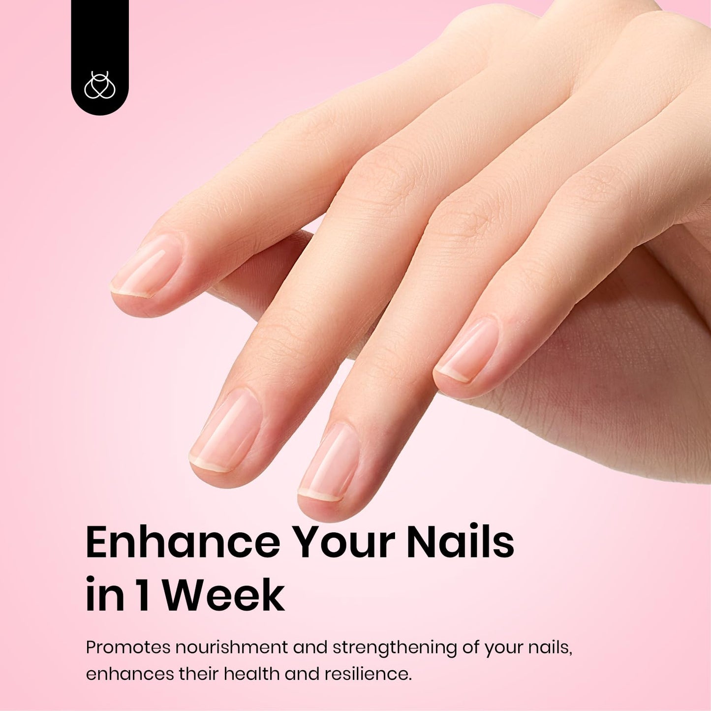 Beetles Nail Strengthener for Damaged Nails Weak Nails and Growth, Treatment Repair Damaged Nails，Strengthens Nail Care Polish, Glow and Shine 15ML Natural Pink Gifts for Women