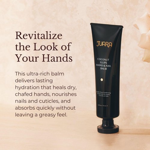 Juara Hand & Nail Balm - Anti Aging Hand Cream for Dry Cracked Hands - Cuticle Treatment with Coconut Oil & Shea Butter - Moisturizing Hand Cream for Women - Natural Ultra-Rich Hand Balm