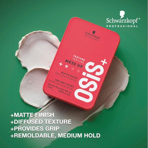OSiS+ Mess Up Matte Styling Paste - Medium Control & Flexible Hold for Effortless Styles